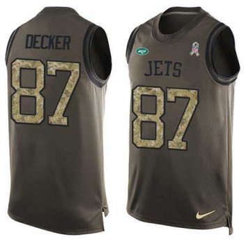 Nike New York Jets #87 Eric Decker Green Men's Stitched NFL Limited Salute To Service Tank Top Jersey