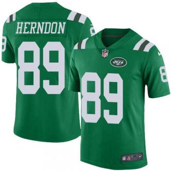 Nike New York Jets #89 Chris Herndon Green Men's Stitched NFL Limited Rush Jersey