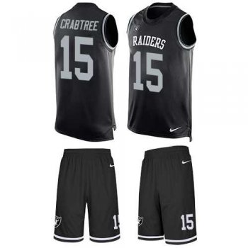 Nike Oakland Raiders #15 Michael Crabtree Black Team Color Men's Stitched NFL Limited Tank Top Suit Jersey