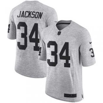 Nike Oakland Raiders #34 Bo Jackson Gray Men's Stitched NFL Limited Gridiron Gray II Jersey