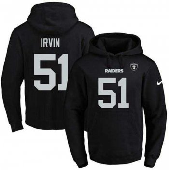 Nike Oakland Raiders #51 Bruce Irvin Black Name & Number Pullover NFL Hoodie