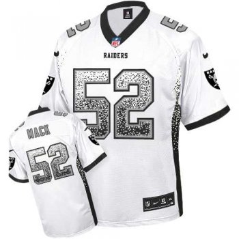 Nike Oakland Raiders #52 Khalil Mack White Men's Stitched NFL Elite Drift Fashion Jersey