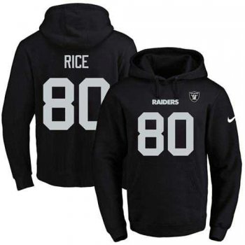 Nike Oakland Raiders #80 Jerry Rice Black Name & Number Pullover NFL Hoodie