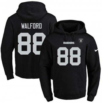 Nike Oakland Raiders #88 Clive Walford Black Name & Number Pullover NFL Hoodie