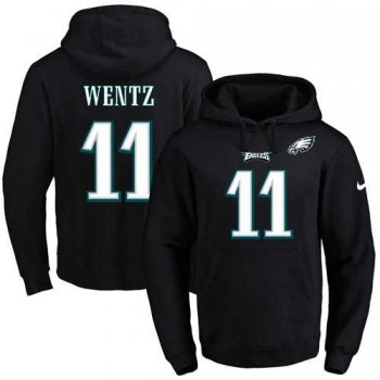 Nike Philadelphia Eagles #11 Carson Wentz Black Name & Number Pullover NFL Hoodie