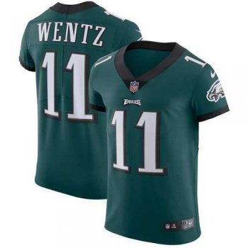 Nike Philadelphia Eagles #11 Carson Wentz Midnight Green Team Color Men's Stitched NFL Vapor Untouchable Elite Jersey