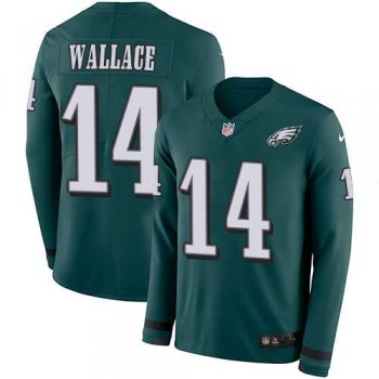 Nike Philadelphia Eagles #14 Mike Wallace Midnight Green Team Color Men's Stitched NFL Limited Therma Long Sleeve Jersey