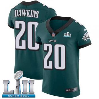 Nike Philadelphia Eagles #20 Brian Dawkins Midnight Green Team Color Super Bowl LII Men's Stitched NFL Vapor Untouchable Elite Jersey