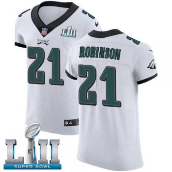 Nike Philadelphia Eagles #21 Patrick Robinson White Super Bowl LII Men's Stitched NFL Vapor Untouchable Elite Jersey