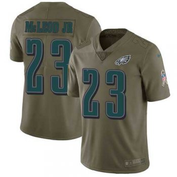 Nike Philadelphia Eagles #23 Rodney McLeod Jr Olive Men's Stitched NFL Limited 2017 Salute To Service Jersey