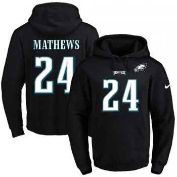 Nike Philadelphia Eagles #24 Ryan Mathews Black Name & Number Pullover NFL Hoodie