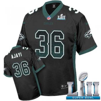 Nike Philadelphia Eagles #36 Jay Ajayi Black Alternate Super Bowl LII Men's Stitched NFL Elite Drift Fashion Jersey