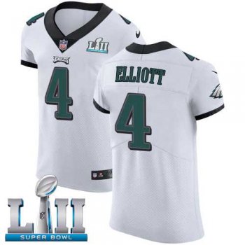 Nike Philadelphia Eagles #4 Jake Elliott White Super Bowl LII Men's Stitched NFL Vapor Untouchable Elite Jersey