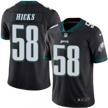 Nike Philadelphia Eagles #58 Jordan Hicks Black Men's Stitched NFL Limited Rush Jersey