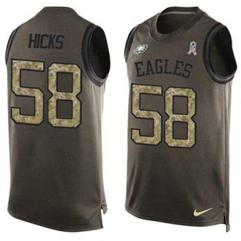 Nike Philadelphia Eagles #58 Jordan Hicks Green Men's Stitched NFL Limited Salute To Service Tank Top Jersey