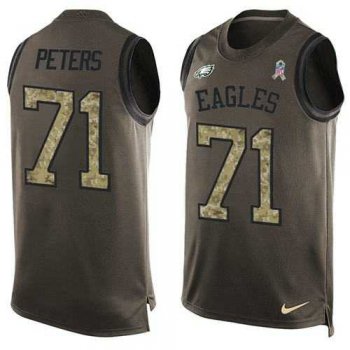 Nike Philadelphia Eagles #71 Jason Peters Green Men's Stitched NFL Limited Salute To Service Tank Top Jersey