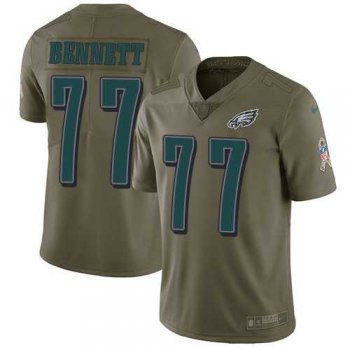 Nike Philadelphia Eagles #77 Michael Bennett Olive Men's Stitched NFL Limited 2017 Salute To Service Jersey