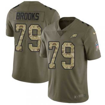 Nike Philadelphia Eagles #79 Brandon Brooks Olive Camo Men's Stitched NFL Limited 2017 Salute To Service Jersey