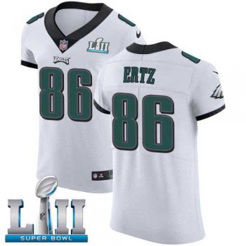 Nike Philadelphia Eagles #86 Zach Ertz White Super Bowl LII Men's Stitched NFL Vapor Untouchable Elite Jersey