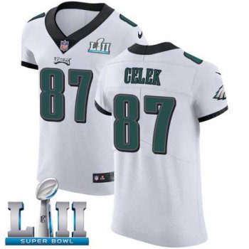 Nike Philadelphia Eagles #87 Brent Celek White Super Bowl LII Men's Stitched NFL Vapor Untouchable Elite Jersey