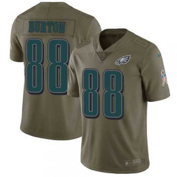 Nike Philadelphia Eagles #88 Trey Burton Olive Men's Stitched NFL Limited 2017 Salute To Service Jersey