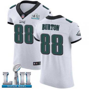 Nike Philadelphia Eagles #88 Trey Burton White Super Bowl LII Men's Stitched NFL Vapor Untouchable Elite Jersey