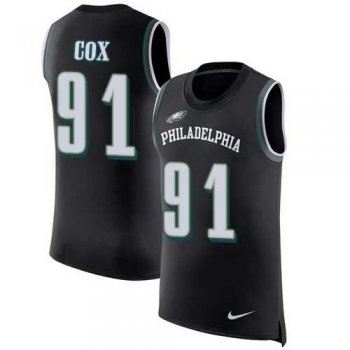 Nike Philadelphia Eagles #91 Fletcher Cox Black Alternate Men's Stitched NFL Limited Rush Tank Top Jersey