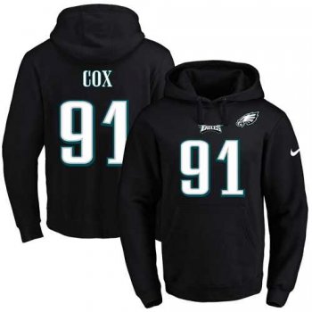 Nike Philadelphia Eagles #91 Fletcher Cox Black Name & Number Pullover NFL Hoodie