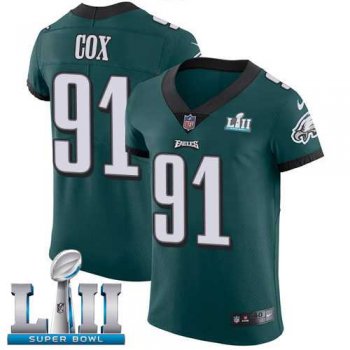 Nike Philadelphia Eagles #91 Fletcher Cox Midnight Green Team Color Super Bowl LII Men's Stitched NFL Vapor Untouchable Elite Jersey