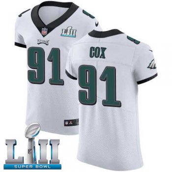 Nike Philadelphia Eagles #91 Fletcher Cox White Super Bowl LII Men's Stitched NFL Vapor Untouchable Elite Jersey