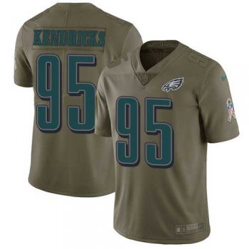 Nike Philadelphia Eagles #95 Mychal Kendricks Olive Men's Stitched NFL Limited 2017 Salute To Service Jersey