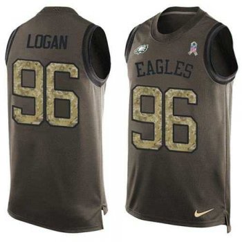 Nike Philadelphia Eagles #96 Bennie Logan Green Men's Stitched NFL Limited Salute To Service Tank Top Jersey