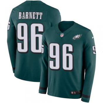 Nike Philadelphia Eagles #96 Derek Barnett Midnight Green Team Color Men's Stitched NFL Limited Therma Long Sleeve Jersey