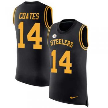 Nike Pittsburgh Steelers #14 Sammie Coates Black Team Color Men's Stitched NFL Limited Rush Tank Top Jersey