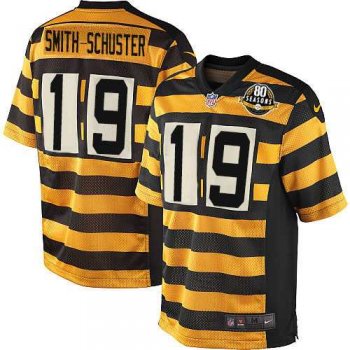 Nike Pittsburgh Steelers #19 JuJu Smith-Schuster Yellow Black Alternate Men's Stitched NFL 80TH Throwback Elite Jersey