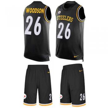 Nike Pittsburgh Steelers #26 Rod Woodson Black Team Color Men's Stitched NFL Limited Tank Top Suit Jersey