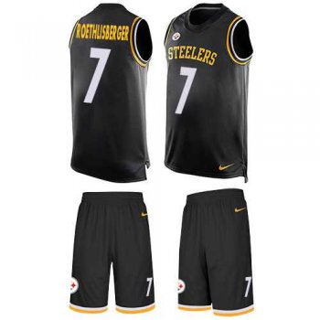 Nike Pittsburgh Steelers #7 Ben Roethlisberger Black Team Color Men's Stitched NFL Limited Tank Top Suit Jersey