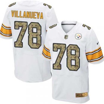 Nike Pittsburgh Steelers #78 Alejandro Villanueva White Camo Men's Stitched NFL Elite Jersey