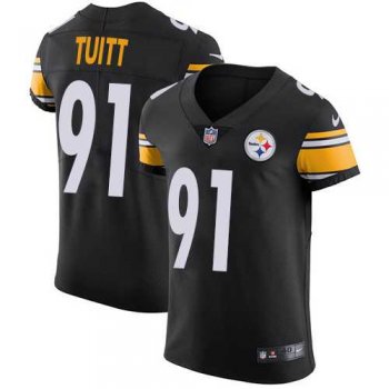 Nike Pittsburgh Steelers #91 Stephon Tuitt Black Team Color Men's Stitched NFL Vapor Untouchable Elite Jersey