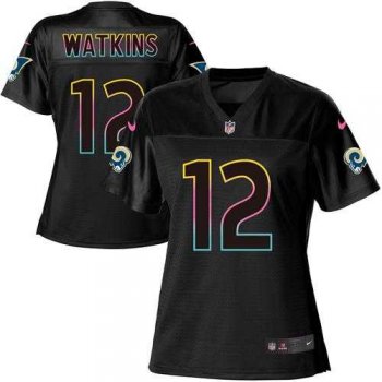 Nike Rams #12 Sammy Watkins Black Women's NFL Fashion Game Jersey