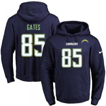 Nike San Diego Chargers #85 Antonio Gates Navy Blue Name & Number Pullover NFL Hoodie