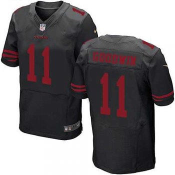 Nike San Francisco 49ers #11 Marquise Goodwin Black Alternate Men's Stitched NFL Elite Jersey