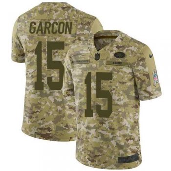 Nike San Francisco 49ers #15 Pierre Garcon Camo Men's Stitched NFL Limited 2018 Salute To Service Jersey