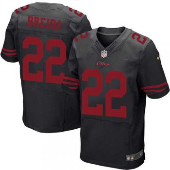 Nike San Francisco 49ers #22 Matt Breida Black Alternate Men's Stitched NFL Elite Jersey