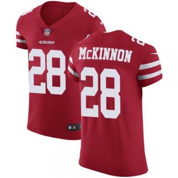 Nike San Francisco 49ers #28 Jerick McKinnon Red Team Color Men's Stitched NFL Vapor Untouchable Elite Jersey