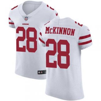 Nike San Francisco 49ers #28 Jerick McKinnon White Men's Stitched NFL Vapor Untouchable Elite Jersey