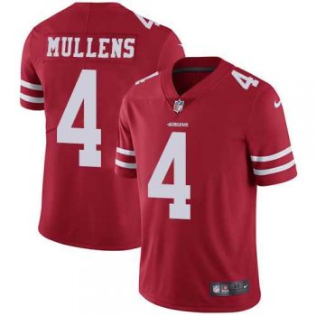 Nike San Francisco 49ers #4 Nick Mullens Red Team Color Men's Stitched NFL Vapor Untouchable Limited Jersey