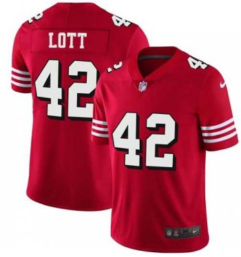 Nike San Francisco 49ers #42 Ronnie Lott Red Team Color Men's Stitched NFL Vapor Untouchable Limited II Jersey