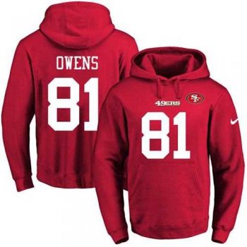 Nike San Francisco 49ers #81 Terrell Owens Red Name & Number Pullover NFL Hoodie