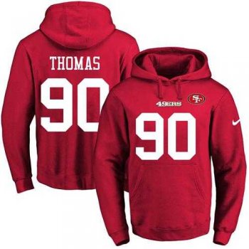 Nike San Francisco 49ers #90 Solomon Thomas Red Name & Number Pullover NFL Hoodie